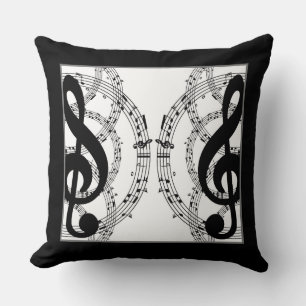 Black & White Reversible Mirror Image Music Cushion