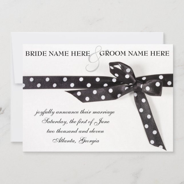 Black & White Ribbon Invitation (Front)