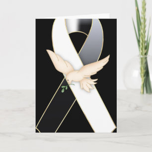 Black & White Ribbon w Dove Awareness Card