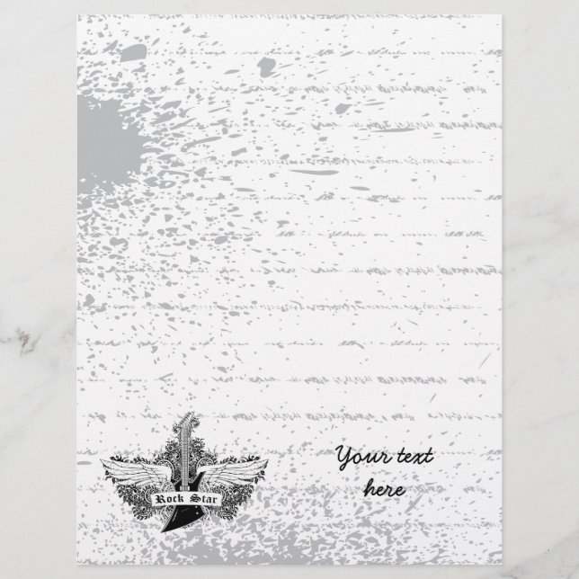 Black white Rock star electric guitar wings (Front)