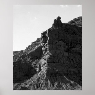 Black & White Rocky Cliff Landscape Vertical 16x20 Poster
