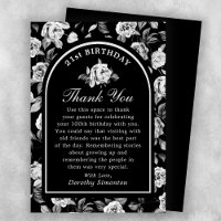 Black White Rose Floral Arch 21st Birthday