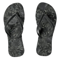 Black White Rose Gothic Wedding Flip-Flops