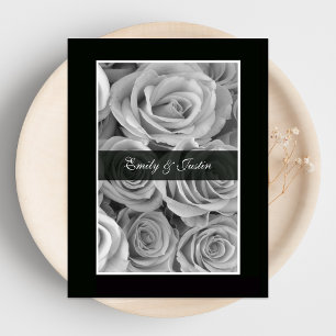 Black & White Rose Save the Date Invitation
