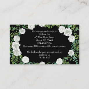 Black White Rose Wedding Elegant Modern Enclosure Card