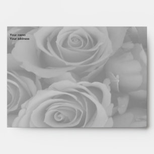 black & white roses envelope