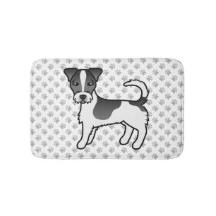 Black & White Rough Coat Jack Russell Terrier Dog Bath Mat