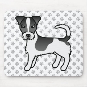 Black & White Rough Coat Jack Russell Terrier Dog Mouse Pad