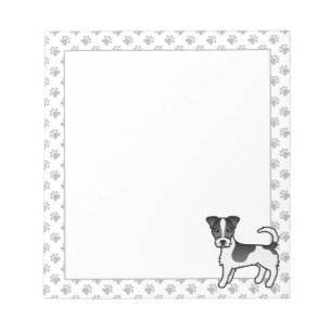 Black & White Rough Coat Jack Russell Terrier Dog Notepad