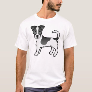 Black & White Rough Coat Jack Russell Terrier Dog T-Shirt