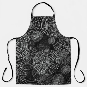 Black White: Round Shapes Seamless. Apron