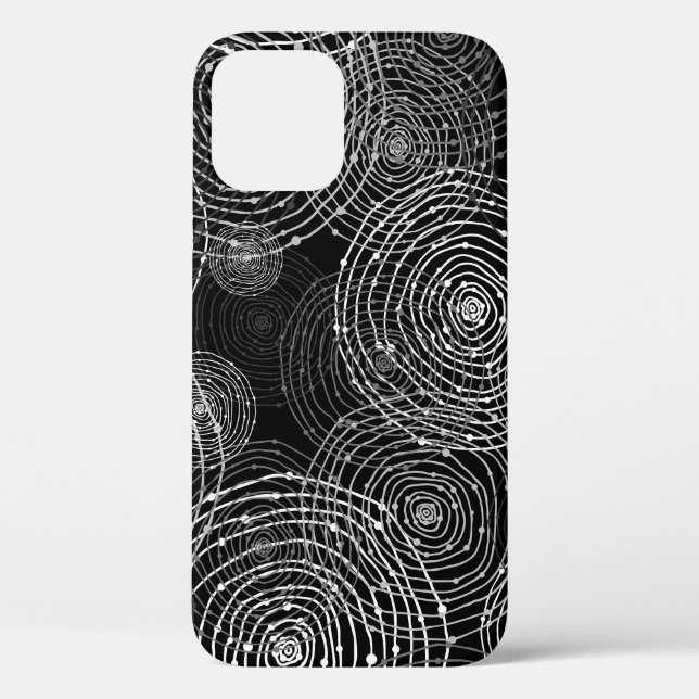 Black White: Round Shapes Seamless. Case-Mate iPhone Case (Back)