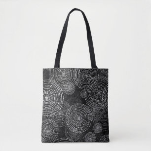 Black White: Round Shapes Seamless. Tote Bag