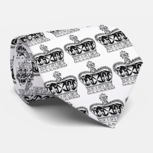 Black & White Royal Crown Neck Tie