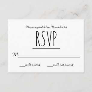 Black/White RSVP - RSVP Card