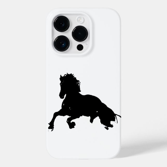Black White Running Horse Silhouette Case-Mate iPhone Case (Back)