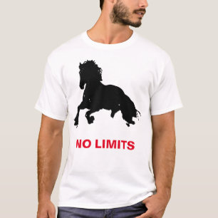 Black White Running Horse Silhouette No Limits T-Shirt