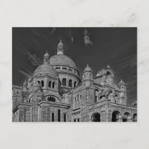Black White Sacre Coeur Paris Europe Travel Postcard