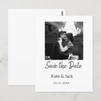 BLACK WHITE save the date add QR name date orange