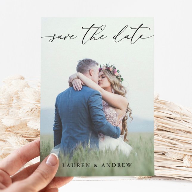 Black & White Save the Date Photo Picture 2 Card  (Creator Uploaded)