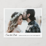 Black & White Save The Date Photo Postcard<br><div class="desc">Black & White Save The Date Photo Postcard</div>