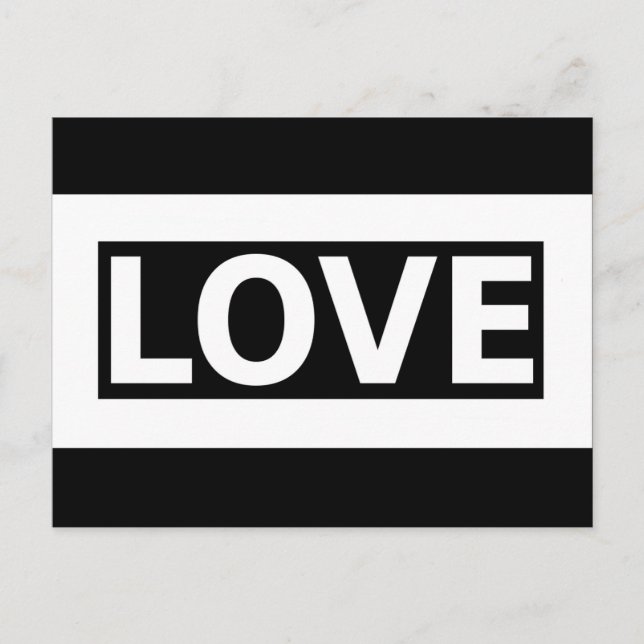 black & white / schwarz und weiß LOVE Grußkarte Postcard (Front)