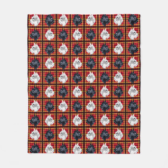 Black White Scottish Terrier Scottie Dog blanket (Front)