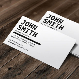 Black & White Screenwriter Business Card