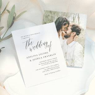 Black White Script Budget Engagement Photo Wedding