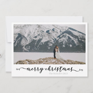 Black & White Script Christmas Card