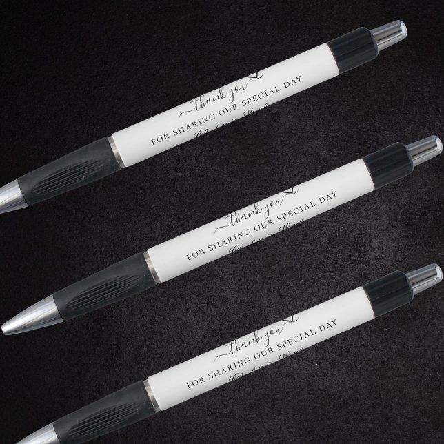 Black white script heart wedding thank you (Creator Uploaded)