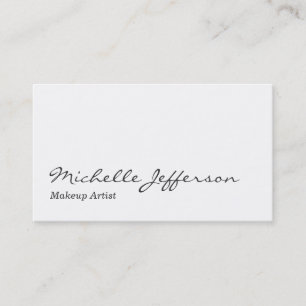 Black & White Script Makeup Artist Business Card