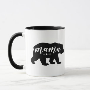 Black & White Script Mama Bear Established Year Mug