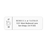 Black White Script Monogram Wedding Return Address