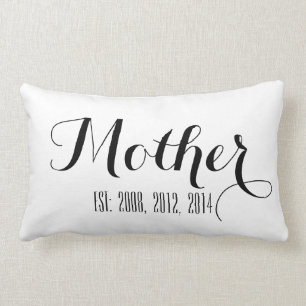 Black White Script Mother's Day Pillow