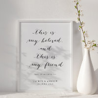 Black & White Script This is My Beloved Wedding