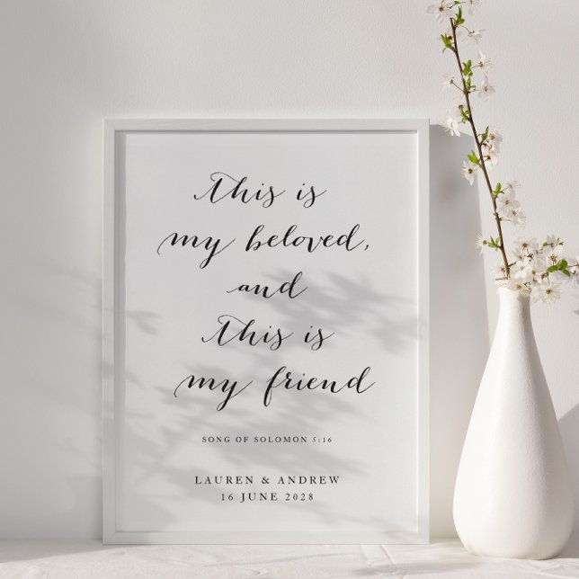 Black & White Script This is My Beloved Wedding Poster (Creator Uploaded)