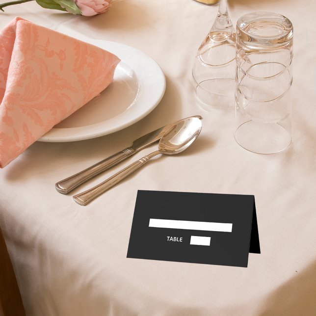 Black white script wedding place card (Creator Uploaded)