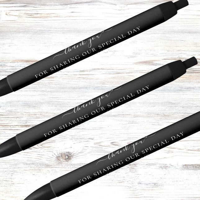 Black white script wedding thank you ink pen (Creator Uploaded)