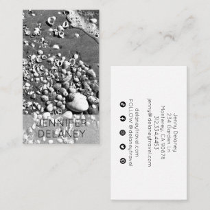 Black & White Seashells Photo Social Media Business Card