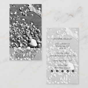 Black & White Seashells Photo Social Media  Business Card