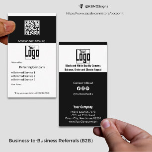 Black & White Services B2B, Business to Business Referral Card