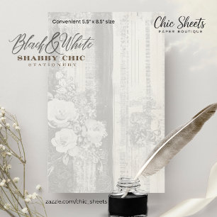 Black & White Shabby Chic Design Stationery