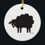 Black & White Sheep Ornament<br><div class="desc">Sheep with attitude who love to hang on trees and gifts! This is a simple but delightful design by artist dagdart.</div>