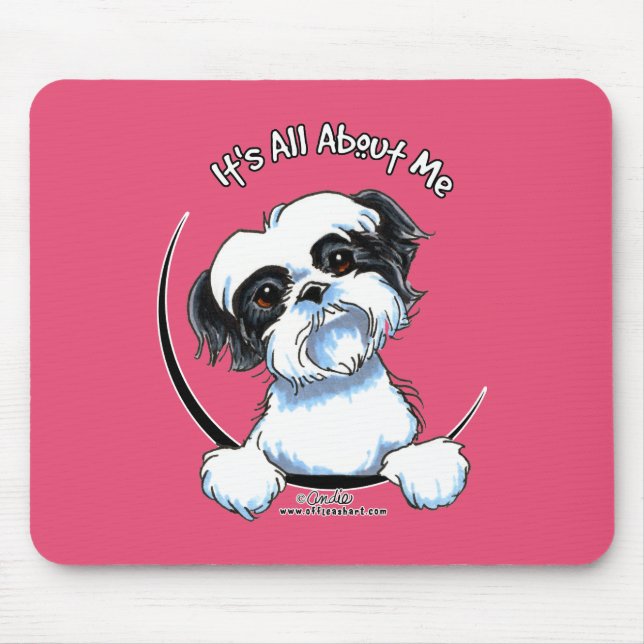 Black/White Shih Tzu IAAM Mouse Pad (Front)