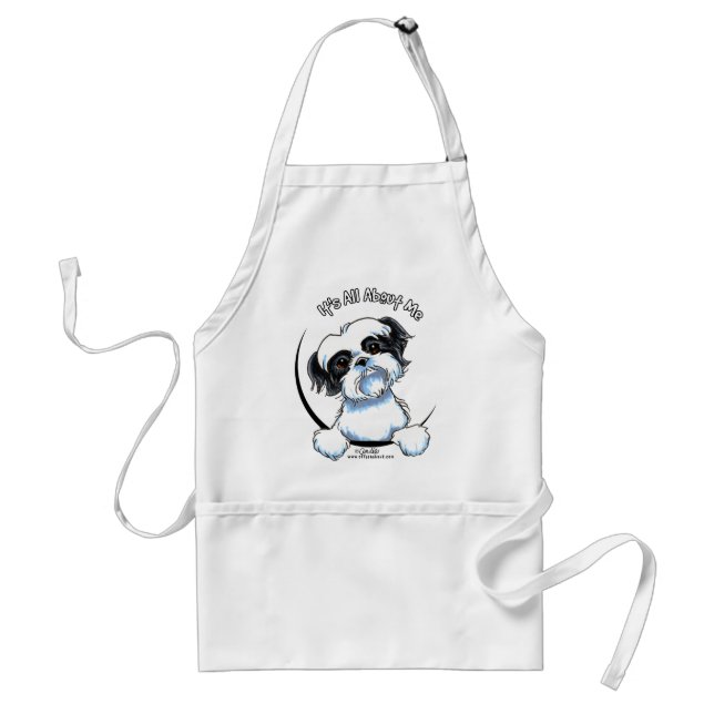 Black/White Shih Tzu IAAM Standard Apron (Front)