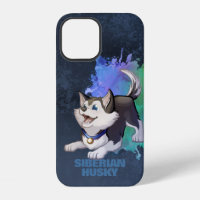Black & White Siberian Husky Cartoon Puppy Dog