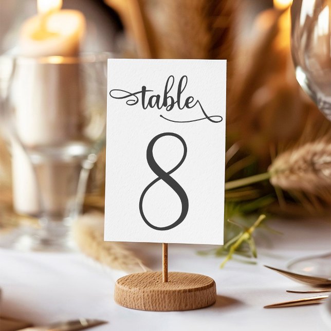 Black white sign | 3.5x5 table number | Table 8 (Creator Uploaded)