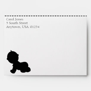 Black & White Silhouette Baby Shower Envelopes