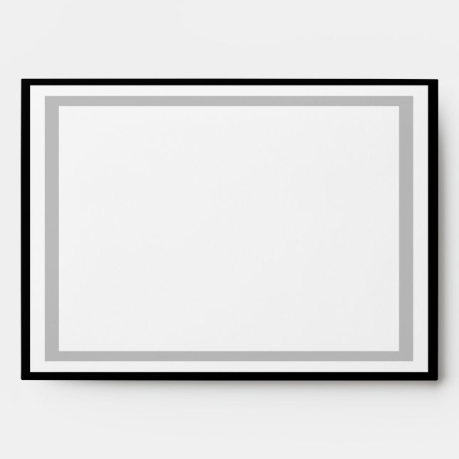 Black White silver Art Deco Frame Wedding Envelope (Front)